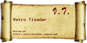 Vetro Tivadar névjegykártya