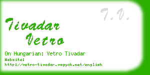 tivadar vetro business card